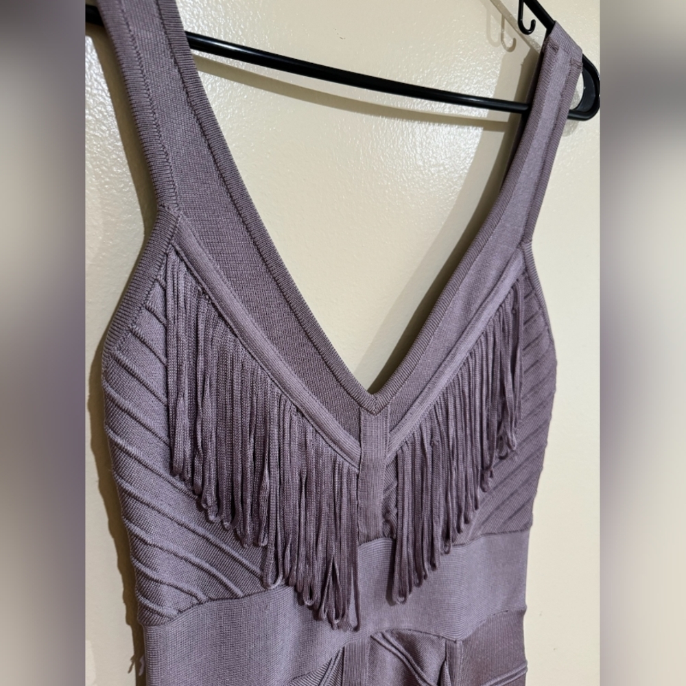 Bebe fringe sweater dress